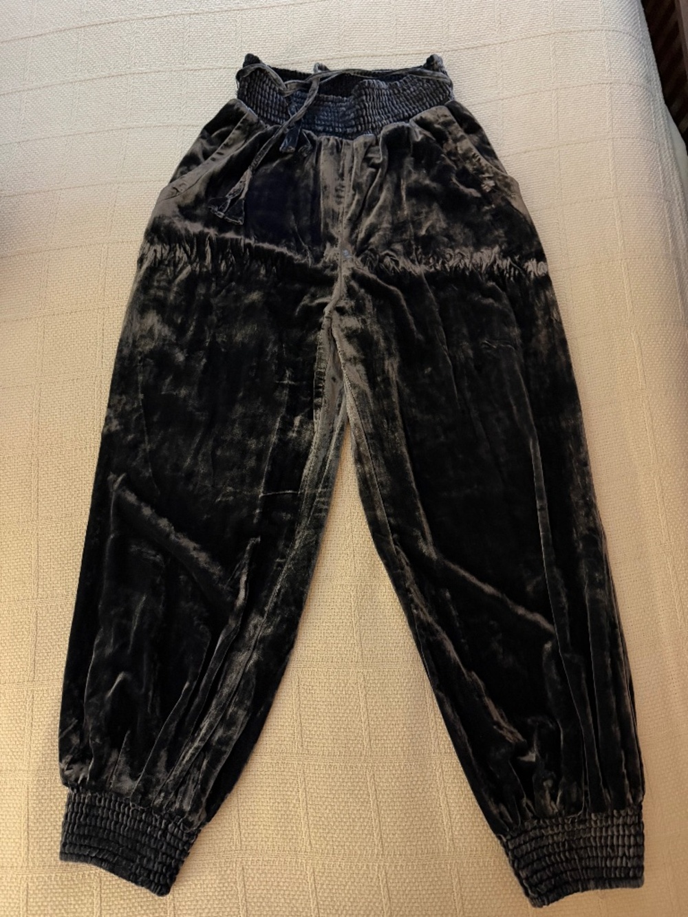 Anthropologie Velvet Joggers Navy